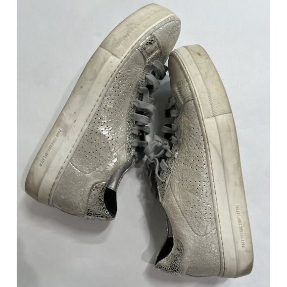 P448 Thea Platform Sneakers in Silver - Picture 6 of 9